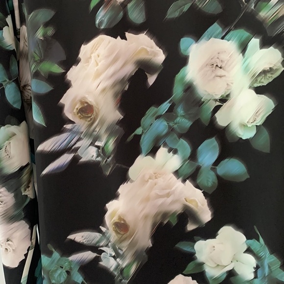 Silvian Heach Floral Blouse - size M black white silky - Picture 3 of 12